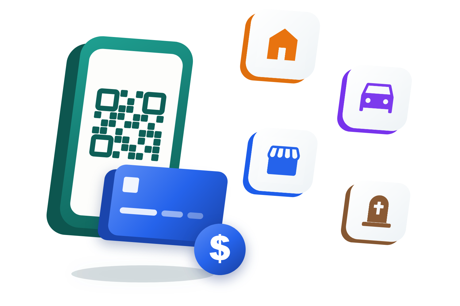 Celular con código QR y los tipos de imponible